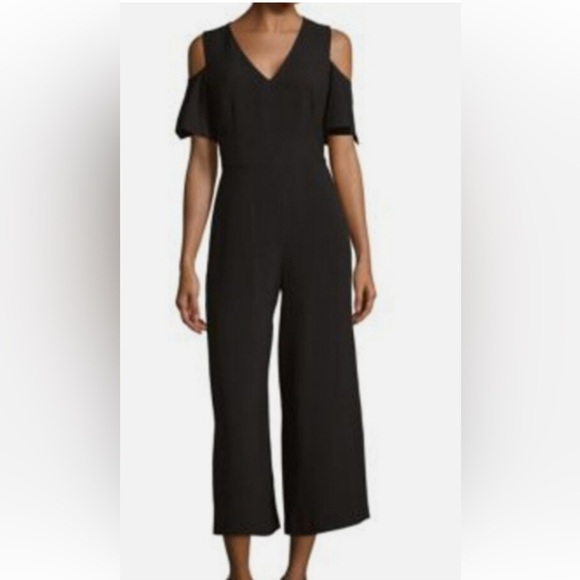 KARL LAGERFELD Cold Shoulder Jumpsuit Navy Blue Size 8. A24 - Picture 1 of 15